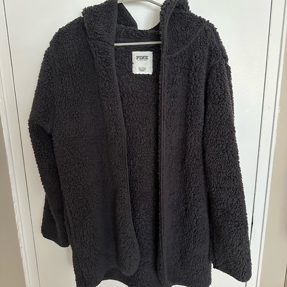PINK Victoria's Secret Women’s Gray Teddy Jacket